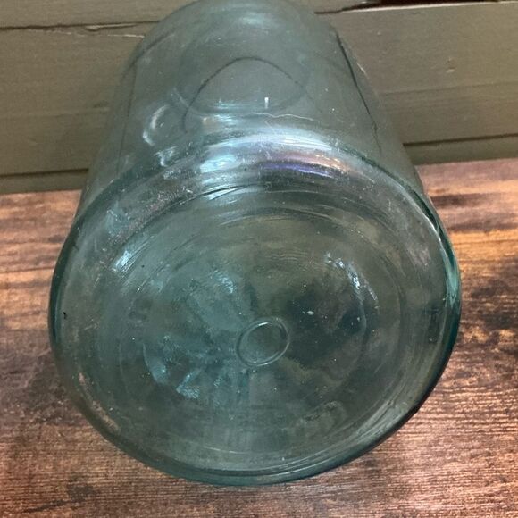 Antique Blue Mason Jar | 9.5” Tall | Rustic Farmhouse Decor - Picture 6 of 6